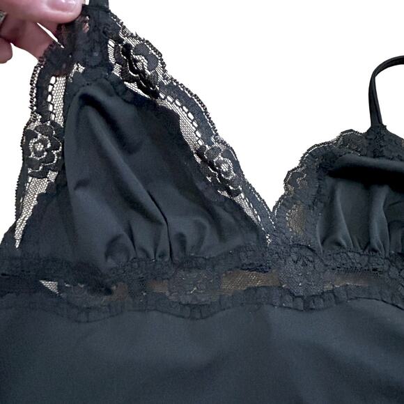 Rampage Y2K Black Lace Trim Sexy Grunge Cami Tank MED 90s Revival Glam Coquette - Picture 4 of 9